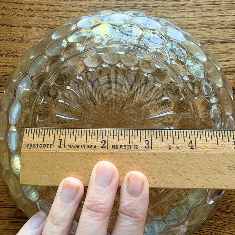 Vintage Glass Bubble Bowl- hint of blue-